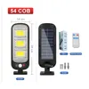 54COB 100led 72led Solar Wall Lights Waterproof Remote Control Motion Sensor Outdoor Garden Security Garden Light