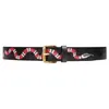 Fashion designer belts black snake animal pattern needle buckle belt mens womens belt ceinture for gifts