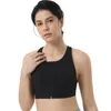 Yoga outfit Front Zipper Fitness Sports BH Women's Justerable Buckle Tank Tops Push-Up Tight Underwear With Chest Pad Gym Sportswear