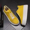 Yellow White Height Increasing Shoes Men Thick Bottom Casual Shoes Luxury Designer Outdoor All Match Loafers Walking Sneakers