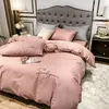 Beddengoed sets moderne eenvoudige modestijl katoenen geborduurde vaste kleur vierdelige laken quilt deksel set