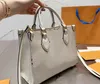 Women Onthego embossing Large Capacity Totes Handbag luxury fshion Sac Femme Leather Designers Shoulder Bags Woman Handle Lady Shopping Bag