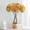 장식용 꽃 싱글 빈티지 아메리칸 수국 시뮬레이션 가짜 꽃 플레어 가장자리 공예품을위한 작은 장식 장식 크리스마스