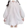 Sweats à capuche pour femmes Sweats à capuche femmes grande taille solide fermeture éclair longue lanterne manches à capuche oreilles de lapin Lolita mignon doux filles Harajuku Style chaud Baggy 230208