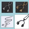 Pendant Necklaces Music Headset Long Necklace Hip Women Accessories Headphones Drop Delivery Jewelry Pendants Dhuvh