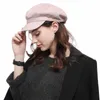 Berets kobiety ciepły prezent beret sboy retro solidny vintage jesienny zima moda płaska czapka regulowana brytyjska czapka stylowa czapka