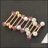 Other 10Pcs/Pack Piercing Jewelry Nipple Ring Industrial Barbell Tongue Crystal Ball Nose Ear Stud Lip Body Drop Delivery Dhopx