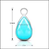 Charms Blue Waterdrop Glass Cobre Colgante Para Collar Pulsera Moda Transparente Charm Diy Fabricación de Joyas Drop Delivery Hallazgos Dhd1R