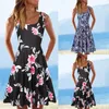 Vestidos casuais verão feminino verão de verão elegente sem mangas com decote u-deco