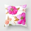 Pillow Euro American Style Pink Rose Flowers Cover Polyester 18" Country Decorative Covers Sofa Throw Pillows