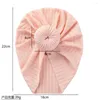 Hair Accessories Solid Summer Turban Hat For Born Baby Cute Donuts Ribbed Cap Toddler Headwraps Kids Beanies Fashion