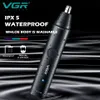 Clippers Trimmers VGR 2in1 Washable Nose Hair Trimmer for Men Women Grooming Beard Electric Ear Cleaner Eyebrow Trimmer For Face Body Rechargeable 230208