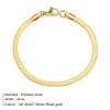 Figaro Link Chain Bracelet Female Stainless Steel Gold Color Charm Bracelets Chain Bracelets for Women Man Jewelry Gifts 19cm