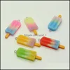 Charms Colorf Ice Cream Resin Mini Simated Food Anhänger für Frau Herstellung von Schmuck DIY Ohrringe Dekoration C3 Drop Delivery Findings Com Dhrbn