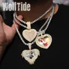 Benutzerdefinierte Foto-Liebes-Herz-Anhänger-Halskette mit Bling-Zirkonia-Hip-Hop, 18 Karat vergoldet, personalisierter DIY-Bildschmuck, Bijoux-Geschenke für Paarliebhaber