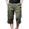 Men's Shorts Men Cargo Trousers Drawstring Soft Fabric Breathable Multi Pockets Summer Cropped Pants Clothing