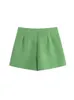 Shorts pour femmes ZEVITY nouvelles femmes mode vert Texture bureau dame côté fermeture éclair mouche poches chaud Chic pantalone Cortos P408 Y2302