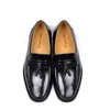 Dress Shoes Handmade Men's Wedding Black Real Cowhide Formal Flat Business Casual