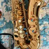 M￺sica saxofone eb Alto SAS-802II Super Action Alto sax tocando instrumentos musicais Gold Professional com estojo