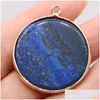 Breloques pierres rondes naturelles pendentifs Reiki guérir Lapis Lazi pour la fabrication de bijoux bricolage femmes collier accessoires artisanat fait à la main Dhzyo