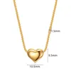 Colliers pendants minimalistes lisses minuscules petits colliers de coeur pour femmes Gold Color Collar Bijoux Gift