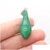 Charms 2022 Natural Stone Green Agate Pendant Flower Shape Onyx f￶r smycken Making DIY Crafts Halsband ￖrh￤ngen Storlek 12x3m DR DHNGB