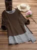 Women's Sleepwear M-5XL Women Nightgowns Casual Cotton Linen Loose Nightdress Spring Autumn Long Sleeve Homewear Plus Size Outside Wear