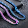 8mm24inch Acier Inoxydable Serpent Chaîne Bijoux Bleu / Couleur Beaux Cadeaux Hip-Hop Collier pour Femmes Hommes