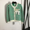 Kvinnors tröjor Designer 203 2023 Spring Summer Women Sweater Långärmad besättning Halsa Rink Green Red Black Rands Pullover Högkvalitativ kvinnor Meiyi FKA5