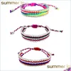 Chaîne à maillons fait à la main style Boho corde noeud bracelet pour femmes ethnique taille réglable colorf tressé bijoux à la mode en gros drop del dhbnz