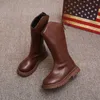 Кроссовки для девочек сапоги зимние теплые ботинки детские девочки High Boots осень и зимние хлопковые ботинки детские сапоги коричневые туфли 230208