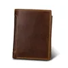 Brieftaschen Rindsleder Vintage Brieftasche Luxus Herren Echtes Leder Bifold Haspe Kredit-ID-Kartenhalter Geldbörse Kurzer langer Stil