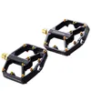 Pédales de vélo RPANTAHI Mountian Bicycle Gold Pedals 3 Roulements Plate-forme en alliage d'aluminium Poignée réglable BMX VTT Pédales Accessoires de vélo 0208