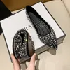 Dress Shoes Women Flat Ballet String Bead Bling Crystal Pointed Toe Flats Elegant Lady Wedding Size 3540 230208