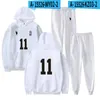 Herrspår HAIKYUU HOODIES Sweatshirt Cosplay Costume Sportswear Jersey Karasuno High School Volleyball Club Uniform Anime Coats Trous Trous