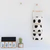 Storage Boxes Black And White Three Pockets Hanging Bag Wall Cotton Linen Fabric Art Style Nordic Home