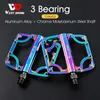 Bike Pedals WEST BIKING Colorful Bicycle Pedal Effort-saving 3 Bearing CNC Ultralight Pedal MTB Road Bike Part BMX Pedal Cycling Accessories 0208