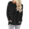 Damen Kapuzenpullover Sweatshirts Lose Sweatshirt Halloween Rundhalsausschnitt Langarm Totenkopf Buchstabendruck Mode Urlaub Herbst Winter Taschen Ca