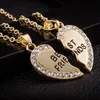 Pendant Necklaces Friend Unisex Mens Womens Heart Necklace Jewelry Chain One And A Half Simple Couple Gift 2023