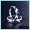 Pareja Anillos Bastante Para Mujeres Hombres Esign 925 Sterling Sier Wedding Crystal Gemstones Drop Delivery Jewelry Dhge0