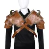 Adult PU Leather Coaplay Medieval Retro Knight Warrior Viking Armor Shoulder Show Party Game Props305f