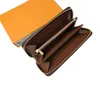 Hot Designers Wallets Original Purses card holder Fashion Leather Long Wallet Classic Brown Print Plaid Zipper Pocket Pallas Bag Coin Purse Multiple Colors 021