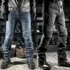 Cal￧a de jeans de moto-moto de moto de moto masculino alongamento de cal￧as originais cal￧as off-road Protection Roupas 4xl plus size