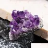 Charms Stone Natural Amethyst Quartz Purple Crystal Clustal Klaster Healing Stones Porcznika Dekoracja Domowa rzemiosła biżuteria DIY ORN DH6N5