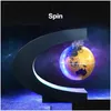 Night Lights Led Magnetic Levitation Electronic Floating Globe World Map Anti Light Home Decoration Novelty Birthday Gift Drop Deliv Dhmtq