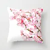 Kissenbezug im europäischen amerikanischen Stil, rosa Rosenblüten, Polyester, 45,7 cm, ländliche dekorative Bezüge, Sofa-Überwurfkissen