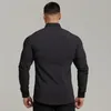 Mens Casual Shirts Fashion Long Sleeve Solid Super Slim Fit Man Social Business Dress Brand Fitness Sports Clothing 230208