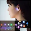 Nouveauté Éclairage Brelong Led Boucle D'oreille Allumer Couronne Brillant Cristal En Acier Inoxydable Goutte Goujon Bijoux Pour Danse/Noël/Ktv Party Femmes G Dhmfx