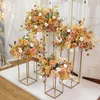 Fleurs décoratives Boule de fleurs artificielles pour la décoration de mariage Centres de table Stand Décor Soie Simulation Étagère Party Stage Display