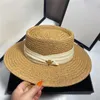 Cappelli a tesa larga da donna estivi con cappello di paglia con protezione solare in stile ape Inghilterra Cappellini UV vintage da esterno